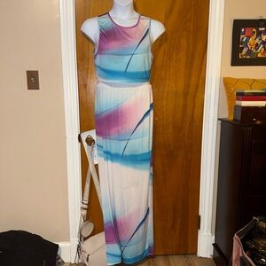 Sleeveless Multicolor Maxi Skirt Set